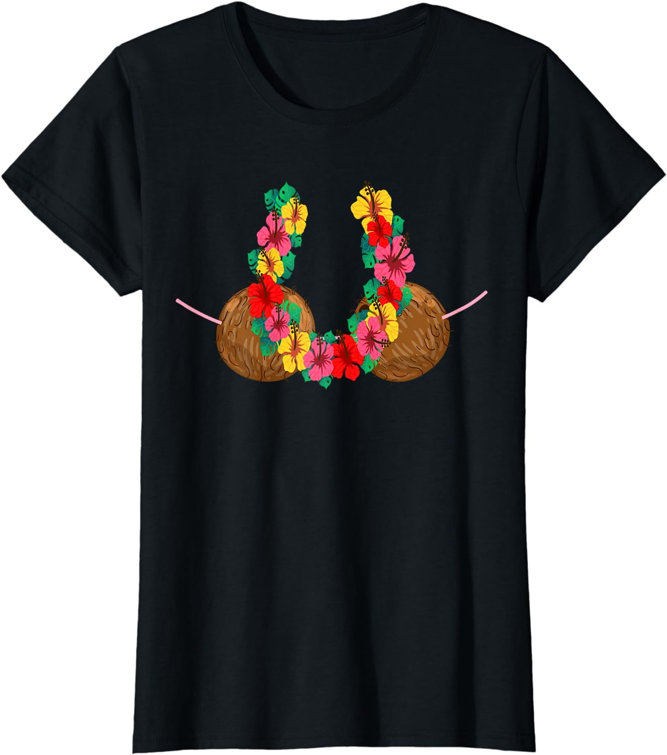 Hawaiian Coconut Bra Shirt Hawaii Tropical Coco Tee Gift