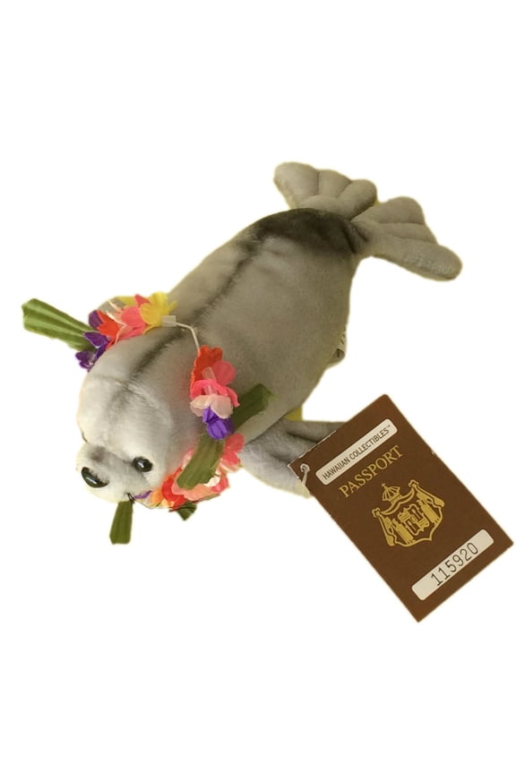 Hawaiian Collectible Stuffed Animals & Plush Toys, Umo The Hawaiian Monk Sealy, 6-7"