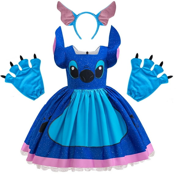 Hawaiian Costume for Girls Cartoon Mouse Tulle Dress with Headband