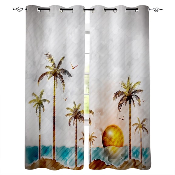 Hawaiian Curtains Hawaiian Sunset On Big Island Anaehoomalu Bay Tropic Horizon Ocean tic Resort Living Room Be