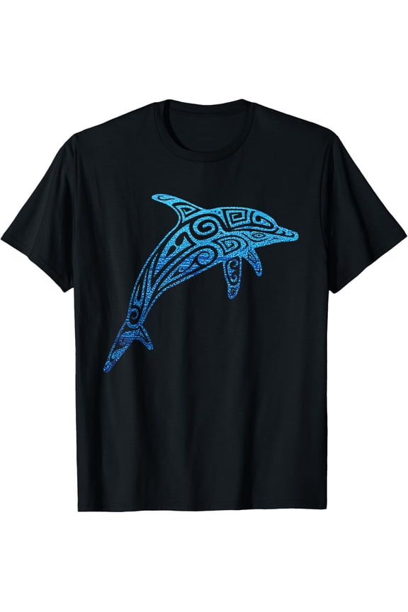 Hawaiian Dolphin Tribal Polynesian Tattoo Beach Vacation T-Shirt