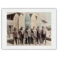 thumbnail image 1 of Hawaiian Duke Kahanamoku & Brothers Surfboards Waikiki Hawaii - Vintage Hand Colored Photograph by Tai Sing Loo c.1928 - Japanese Unryu Rice Paper Art Print 24 x 32 in, 1 of 4
