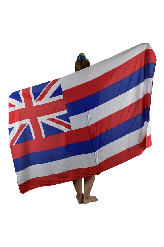 Island Style Women's Pareo Sarong Cover-up- Hawaiian Flag, Multi-Color