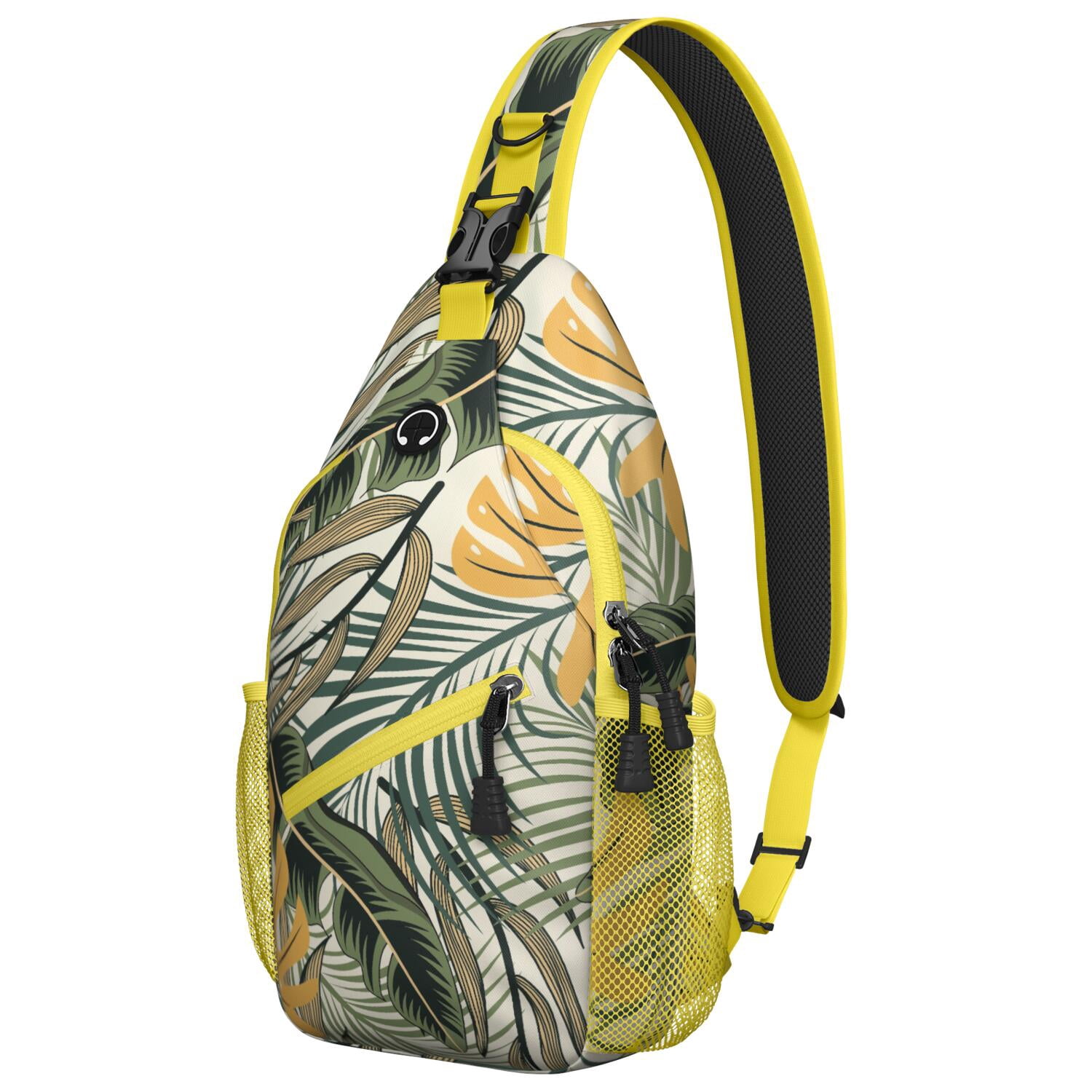 Hawaiian Floral Chest Bag - Lightweight Shoulder Backpack with Anti-Theft Design & Versatile Wear - Ideal for Outdoor Adventures, Biking, Casual Urban Use