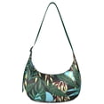 thumbnail image 1 of Hawaiian Floral Crossbody Bag for Women Colorful Tropical Leaf Corduroy Shoulder Purse with Adjustable Strap Beach Vacation Jungle Botanical Sling Bag, 1 of 5
