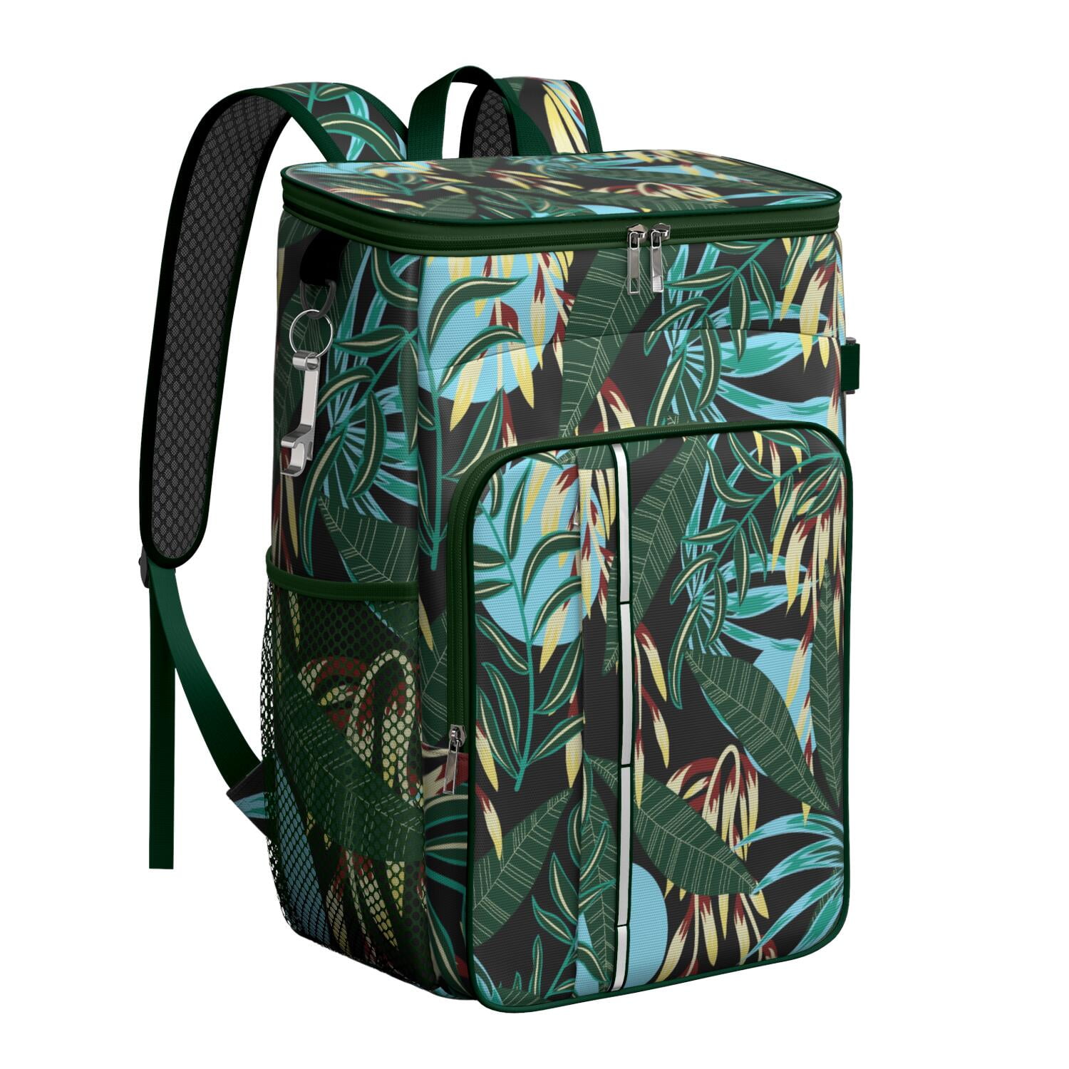 Botanical Jungle Leaves Insulated Backpack Cooler, Leakproof  display picture 3