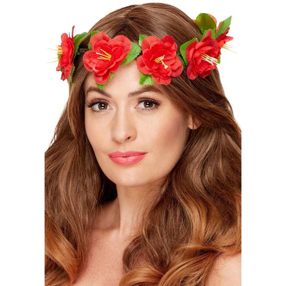 Hawaiian Flower Crown Red Moon Creations Costume Accessories One Size Female Adult White Fancy Dress Party Book Week Halloween