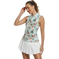 thumbnail image 1 of Hawaiian Flower Flamingo Sleeveless Golf Shirts For Women Moisture Wicking Sports V-Neck Polo Lightweight Quick Dry Womens Tank Tops M, 1 of 9
