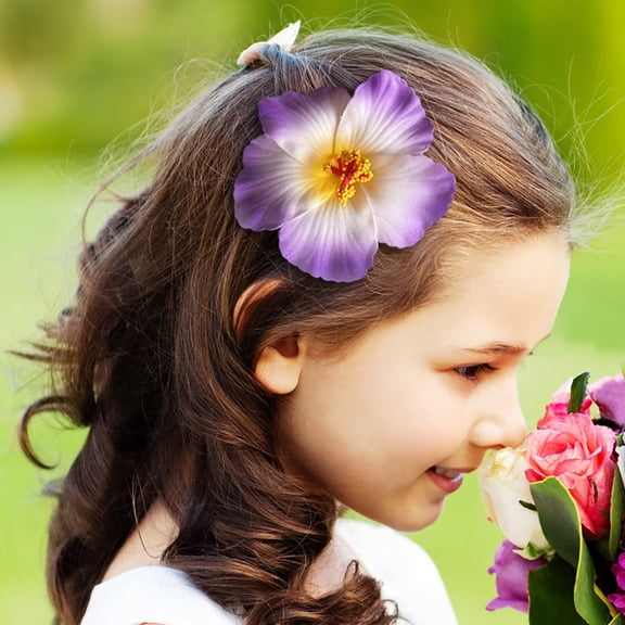 Hawaiian Flower Hair Clip, Artificial Flower Hairpin, Simulated Fusang Floral Head-dress Accessories for Summer Luau Party, Durable Lightweight Faux Flower Hair Clip for Beach Wedding and Daily Wear