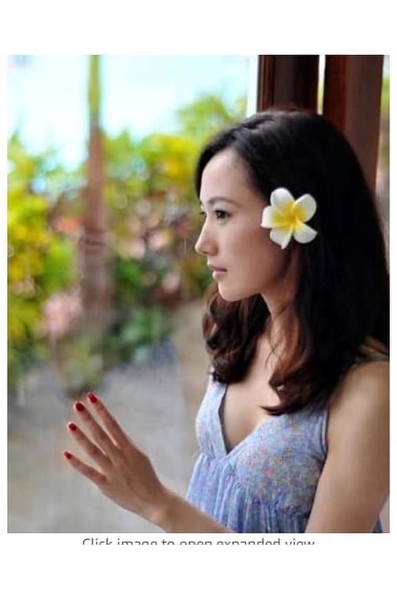 Hawaiian Flower Hair Clips Plumeria Hair Barrettes Clip for Women Girls White Floral Hairpins for Summer Beach Hair Accessories 3pcs