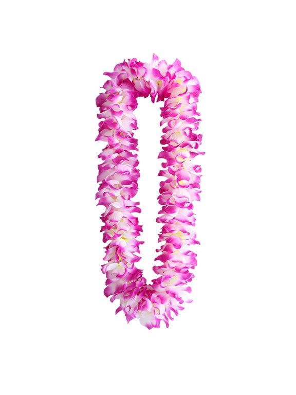 Hawaiian Flower Lei Necklace - Soft Silk Material, Adjustable Design & Multipurpose - Party Decor for Luau/Beach/Wedding Events