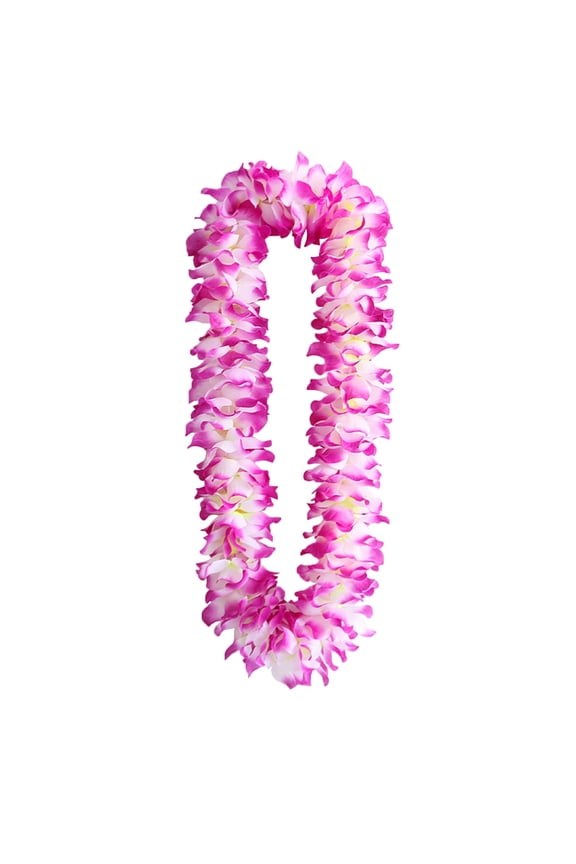 Hawaiian Flower Lei Necklace - Soft Silk Material, Adjustable Design & Multipurpose - Party Decor for Luau/Beach/Wedding Events