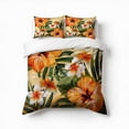 thumbnail image 1 of Hawaiian Flower Tropical Flower Pattern Bedding Set 3 Pcs Soft Microfiber Quilt Cover For Bedroom Decor, Comforter Cover With 2 Pillowcase, 1 of 5