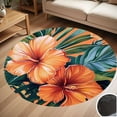 thumbnail image 1 of Hawaiian Flower Tropical Flower Pattern Round Carpet Living Room Bedroom Home Decoration Coffee Table Mat Lounge Rug Chair Mats, 1 of 5