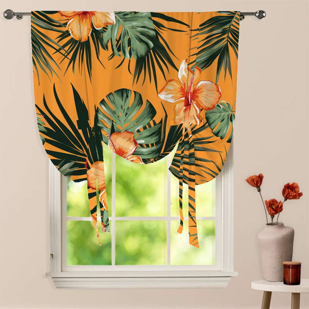 Hawainn Pattern Window Hawaiian Flower Tropical Flower Pattern Window Curtain for Living Room ...
