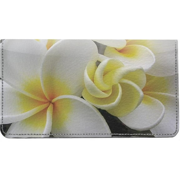 Hawaiian Flowers Designer Checkbook Cover, Credit Card Slots & Pen Loop