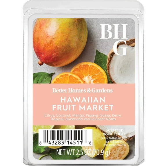 Hawaiian Fruit Market Scented Wax Melts, Better Homes & Gardens, 2.5 oz (1-Pack)