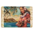 thumbnail image 1 of Hawaiian Girl With Ukulele - Vintage Hawaiian Travel Poster by Wade Koniakowsky - 8 x 12 inch Vintage Wood Art Sign, 1 of 4