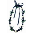 thumbnail image 1 of Hawaiian Graduation Black Kukui Nut Leis Flower Necklace Ribbon Bow Tie Closure Adjustable Acrylic Heart Shell Beads for High School College Graduation Party Accessories, 1 of 6