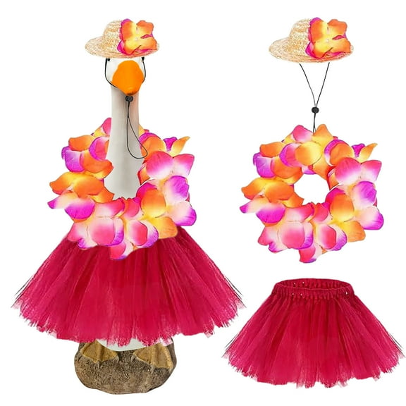 Hawaiian Grass Skirt Decorations – Outdoor Waterproof Yard & Garden Decor for Graduation, Luau, Christmas, Thanksgiving, Summer Party Supplies (Easy Setup Tropical Accents)