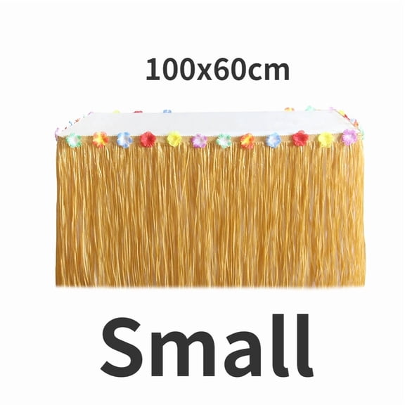 Hawaiian Grass Table Skirt Straw Luau Party Decoration 3 Sizes Tropical Summer Party Supplies for Birthday Beach Theme Events