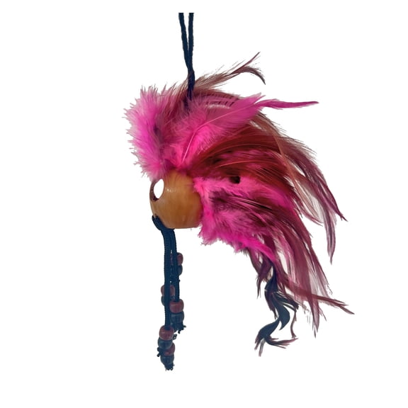 Hawaiian Hand Made Pink Feathers Makini Ikaika Makaki'i Hawaii Warrior Helmet