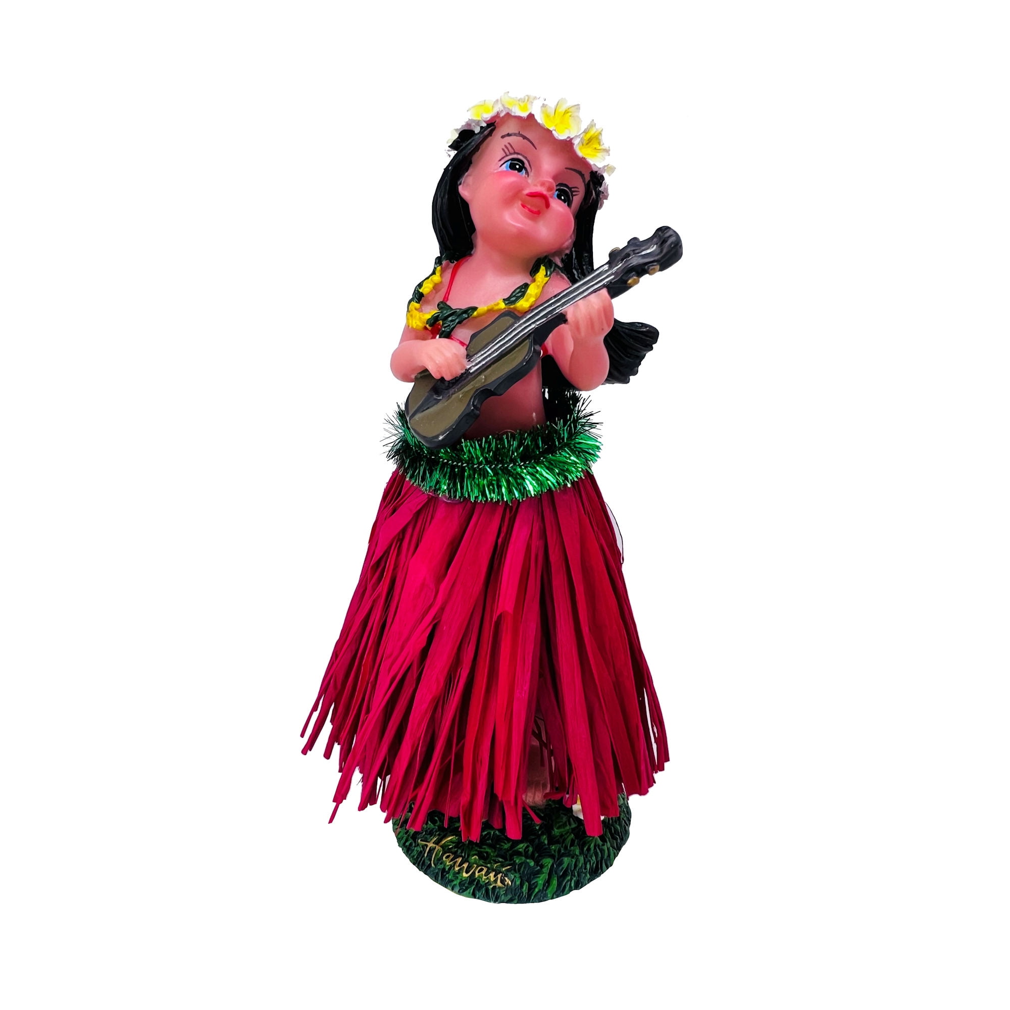 Hawaiian Hand Painted Dashboard Dancing Hula Doll Strumming Ukulele from Hawaii