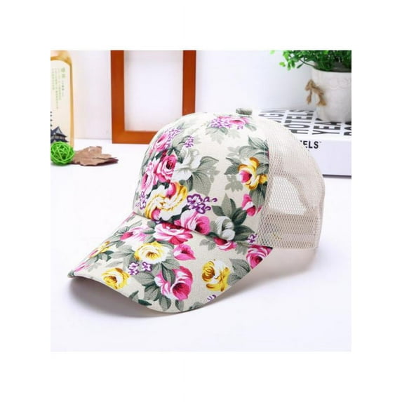 Hawaiian Hat Tropical Trucker Mesh Baseball Women Men Flower Floral Cap Snapback