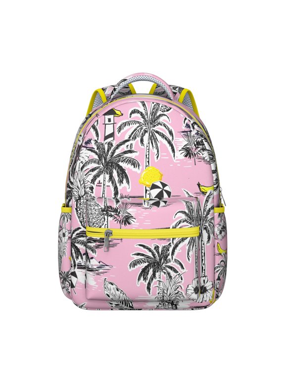 Hawaiian Hibiscus Backpack Tropical Floral and Jungle Leaves School Bag for Students Vibrant Travel Backpack