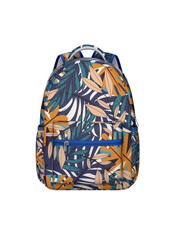 Backpack Tropical Floral and Jungle Leaves School Bag for Students Vibrant Travel Backpack