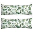 thumbnail image 1 of Hawaiian Hibiscus Body Pillowcase 20x54 - Soft & Breathable Pillow Cover with Zipper, Botanical Jungle Leaves Print, Stretchy & Multipurpose, 1 of 7