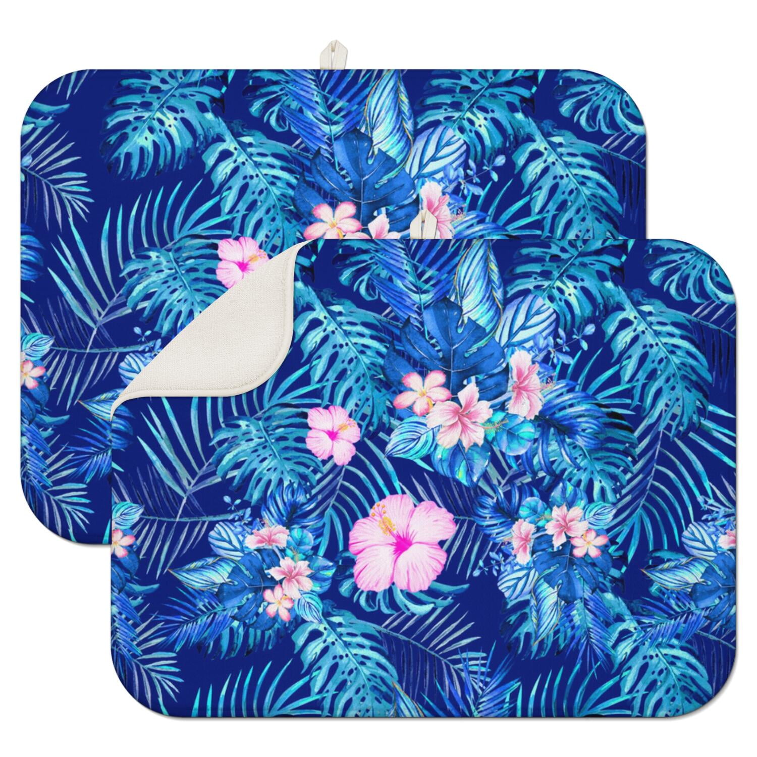 Tropical Exotic Flowers Hibiscus Hawaiian Print Door Mat main image 1