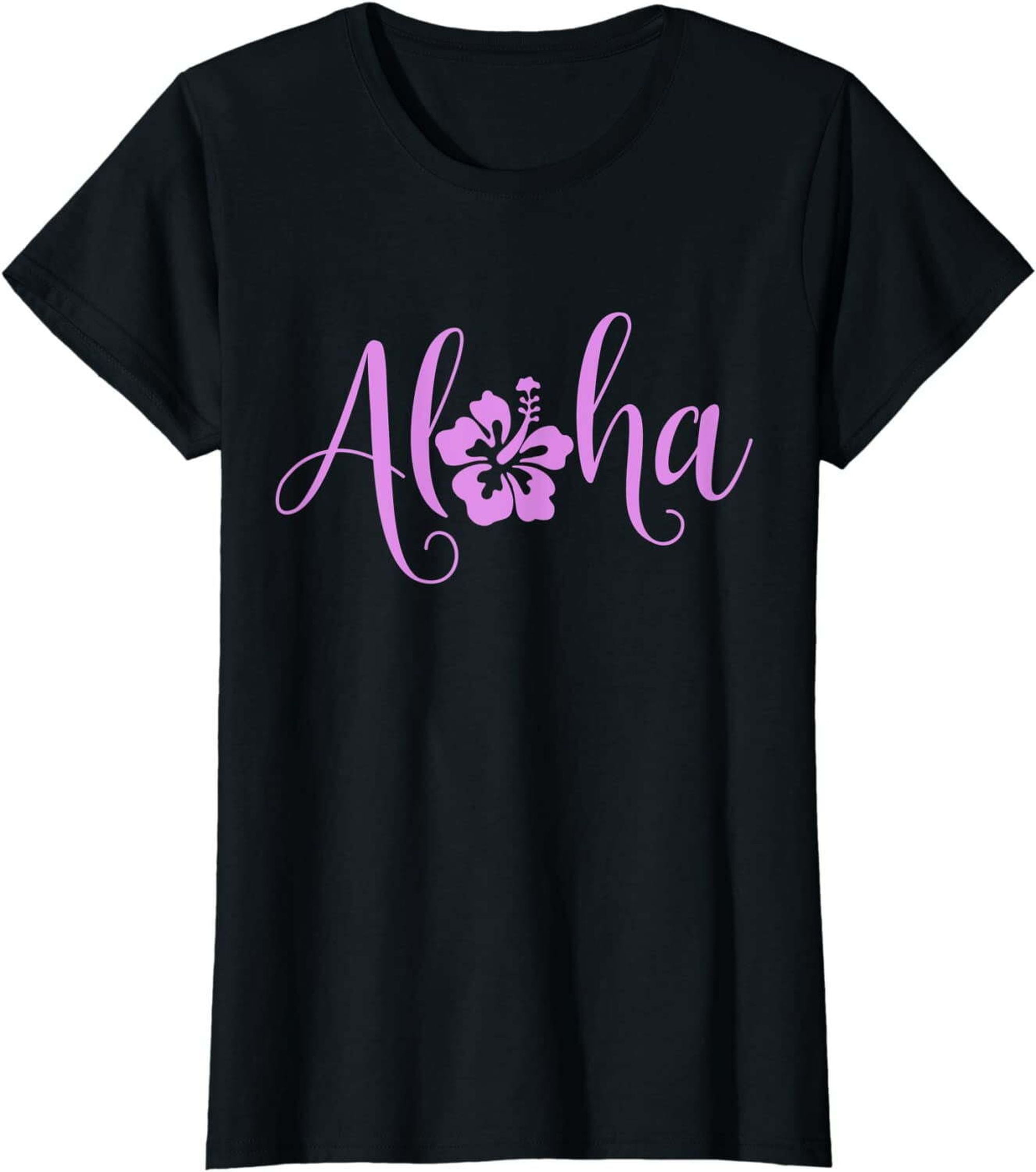 Hawaiian Hibiscus Flower Surfer Tee for Women - Tropical Aloha Shirt ...