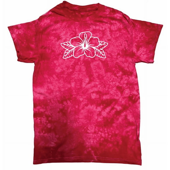 Hawaiian Hibiscus Flower Tee Tie Dye Adult Summer Beachy T-Shirt