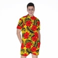 thumbnail image 1 of Hawaiian Hibiscus Flowers Pattern Short Sleeve Men'S Rompers, Aloha Tropical Hawaiian Casual Summer Jumpsuits Outfit, 1 of 4