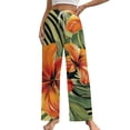 thumbnail image 1 of Hawaiian Hibiscus Garden Orange Flowers Women's Pajamas Pajama Pants Women's Sleepwear Lounge Sleep Bottoms Stretch with Pockets, 1 of 7