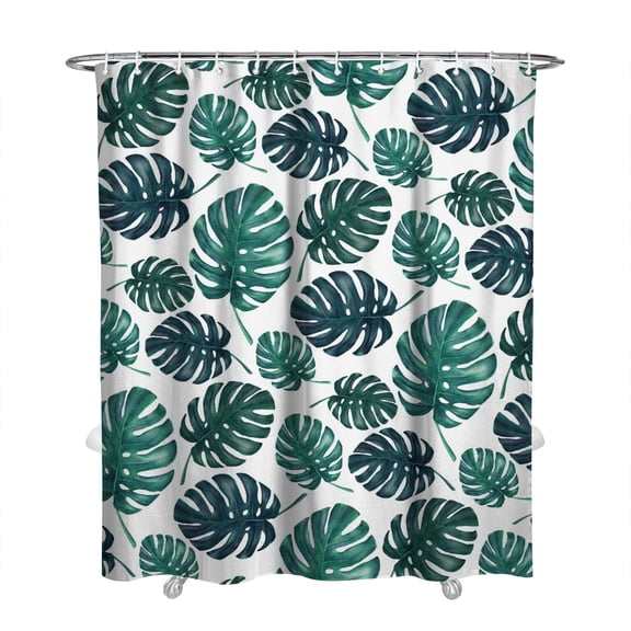 Hawaiian Hibiscus Shower Curtain 72x84 Inch Waterproof Bathroom Decor, Tropical Floral Print Premium Polyester Fabric with Rust-Resistant Grommets & 12 Hooks