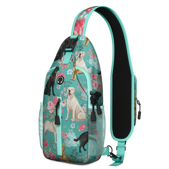 Hawaiian Hibiscus Sling Backpack – Durable Water-Resistant Shoulder Bag with Tropical Floral and Jungle Leaf Designs, Ideal for Travel and Outdoor Activities
