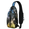 thumbnail image 1 of Hawaiian Hibiscus Sling Backpack – Durable Water-Resistant Shoulder Bag with Tropical Floral and Jungle Leaf Designs, Ideal for Travel and Outdoor Activities, 1 of 5