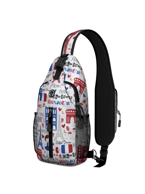 Hawaiian Hibiscus Sling Backpack – Tropical Botanical Sling Bag with Vibrant Exotic Flowers and Jungle Leaves, Ideal for Travel and Everyday Use