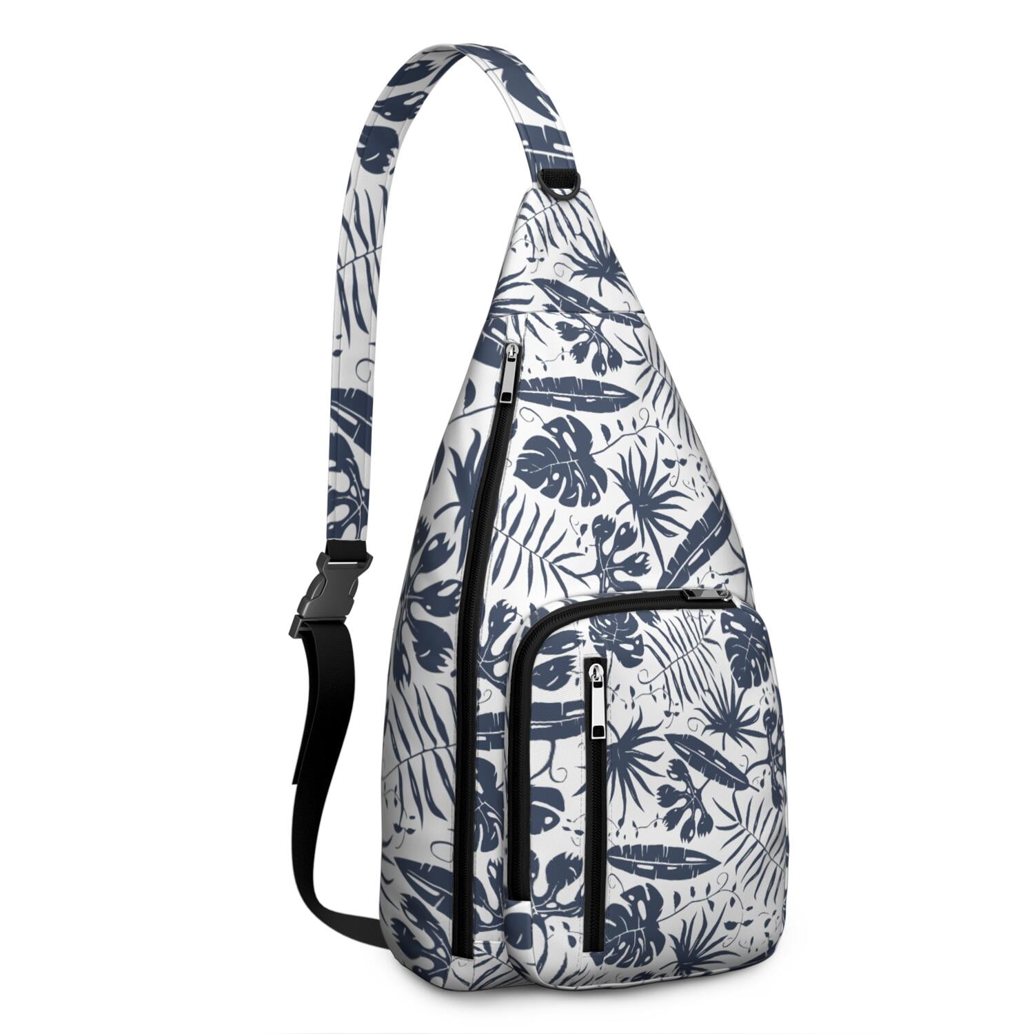 Hawaiian Hibiscus Tropical Floral Sling Bag, Lightweight Shoulder Bag for Women & Men