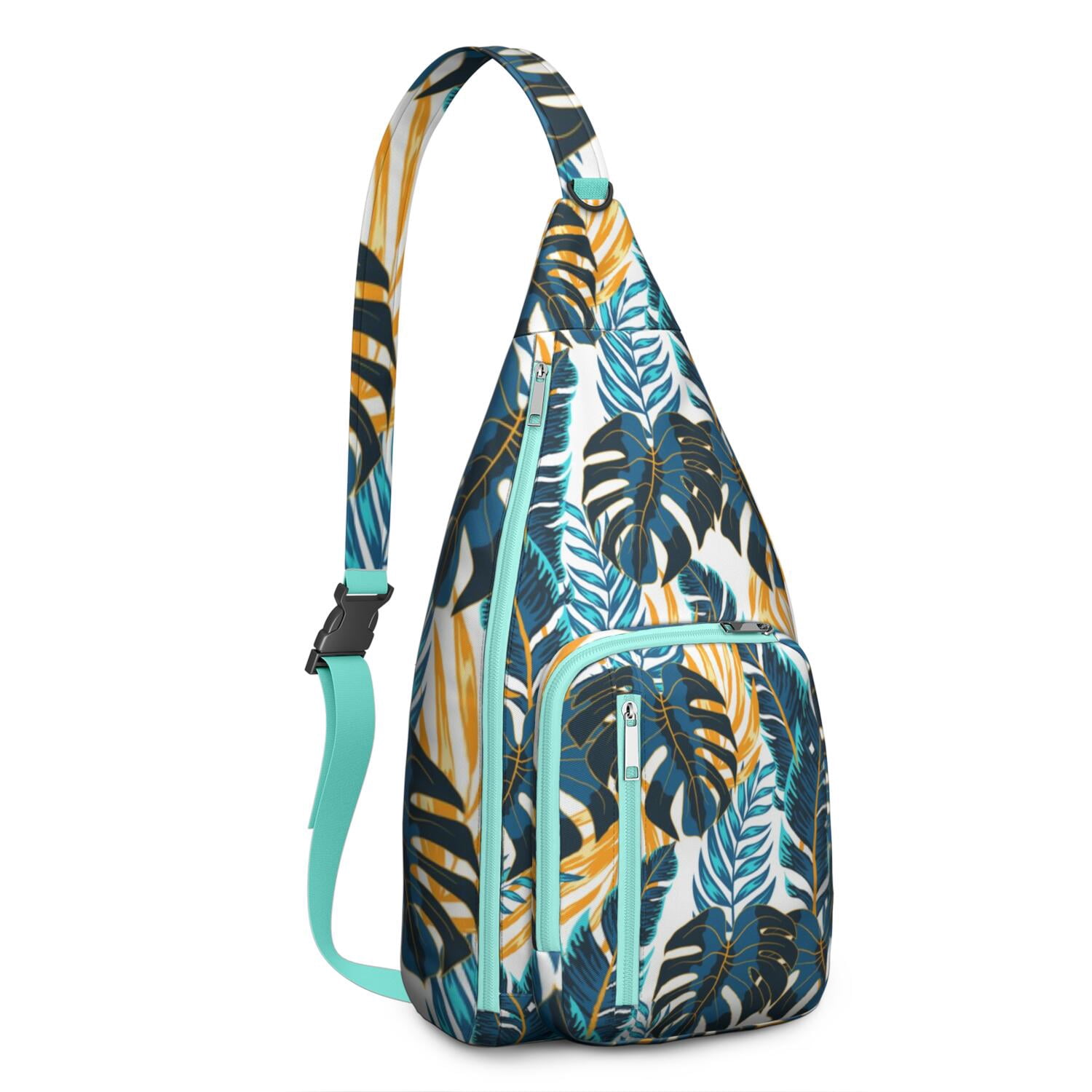 Hawaiian Hibiscus Tropical Floral Sling Bag, Lightweight Shoulder Bag for Women & Men