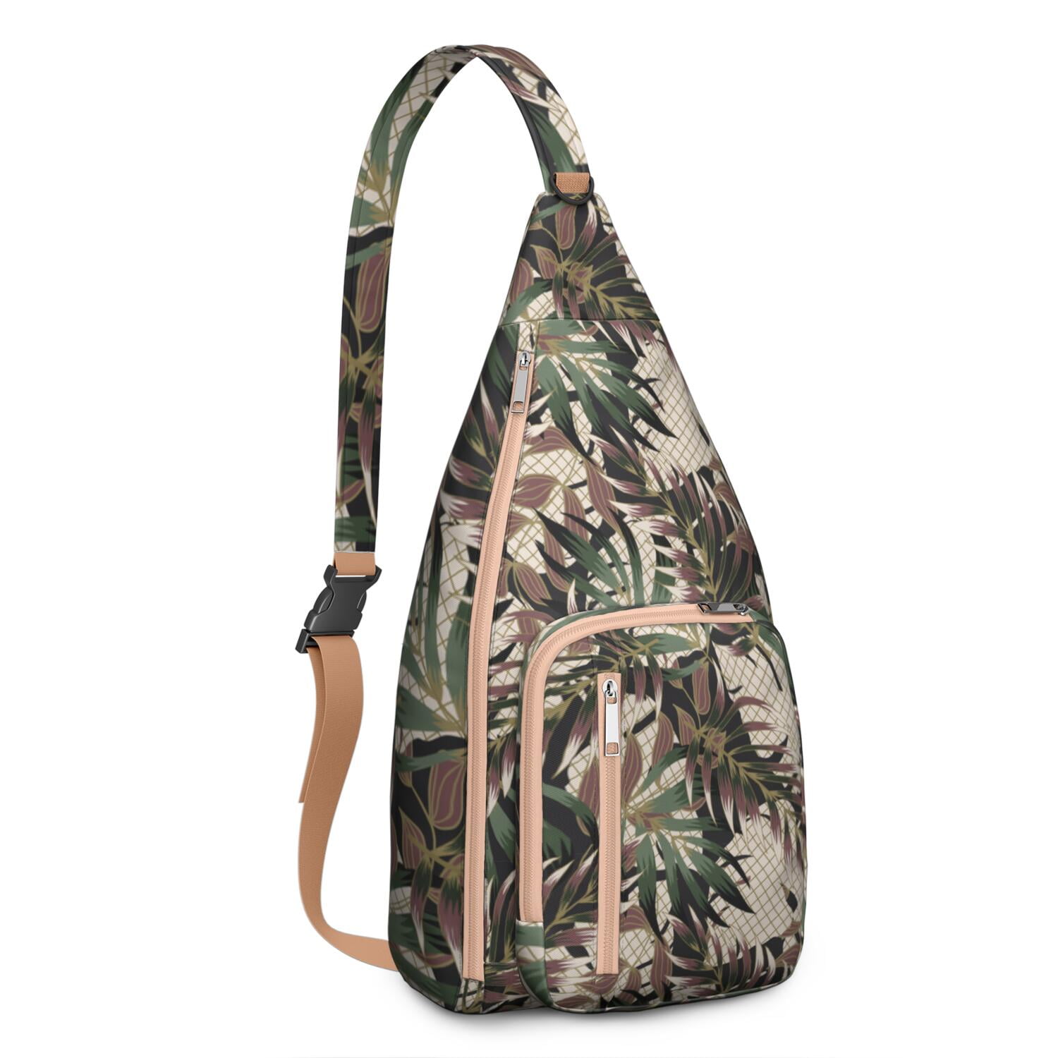 Hawaiian Hibiscus Tropical Floral Sling Bag, Lightweight Shoulder Bag for Women & Men