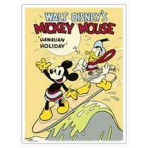 Hawaiian Holiday - Starring Mickey Mouse & Donald Duck - Vintage Film Movie Poster c.1927 - Master Art Print (Unframed) 9in x 12in