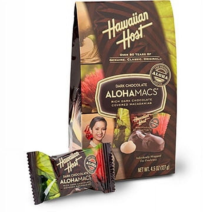Hawaiian Host Alohamacs Dark Chocolate Macadamia Nuts, 4.5 Oz