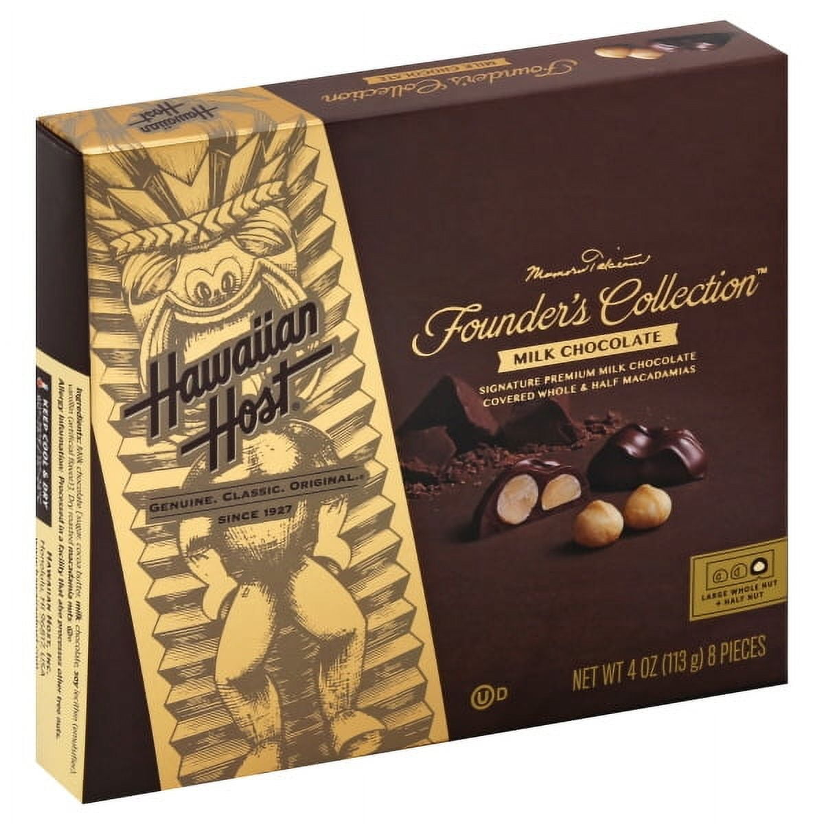 Hawaiian Host Chocolate Covered Whole & Halves Macadamia Nuts, 4 Oz