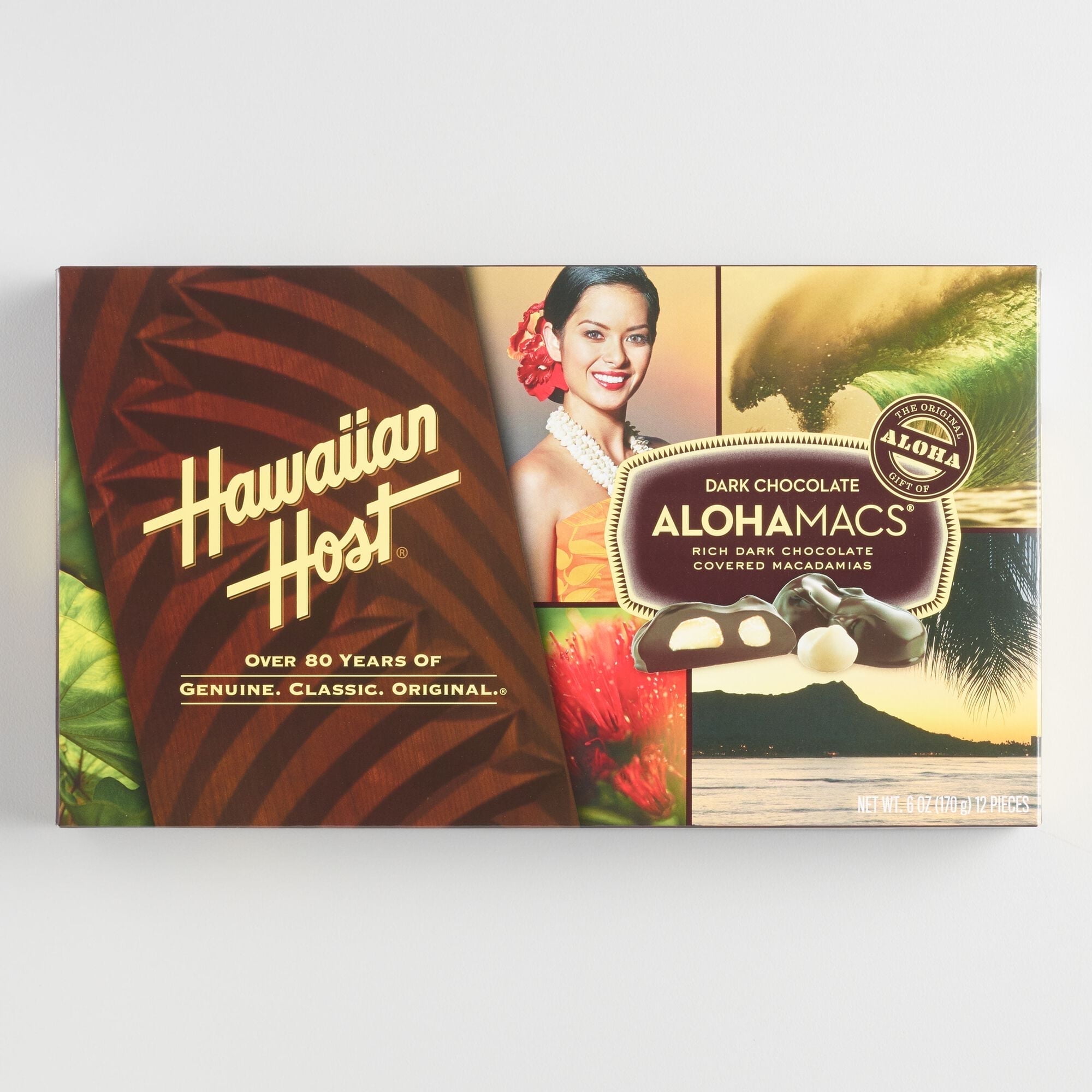 Hawaiian Host Dark Chocolate Alohamacs Box 6 oz. Pack of 4