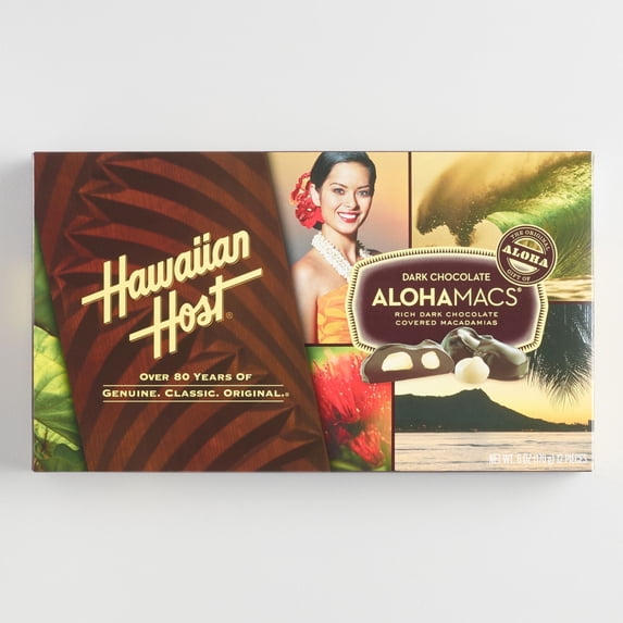 Hawaiian Host Dark Chocolate Alohamacs Box 6 oz. Pack of 4