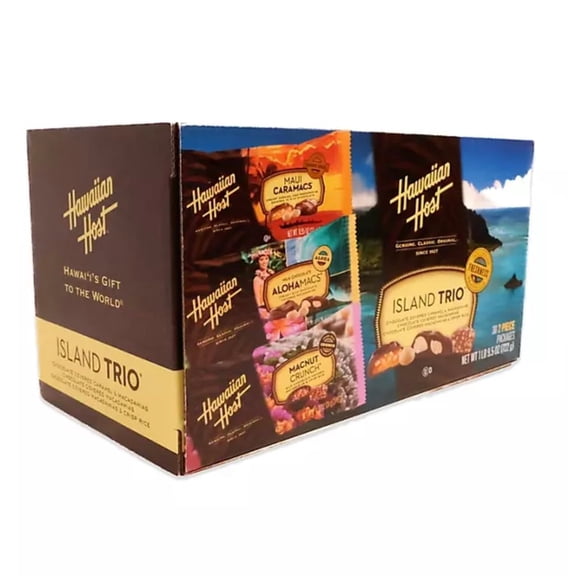 Hawaiian Host Island Trio Gift 30 Pack - Chocolate-Covered Macnuts | Hawaiian Host