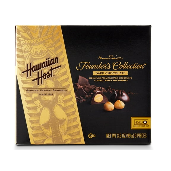 Hawaiian Host Whole Macadamias Covered in Premium Dark Chocolate, 3.5 Oz.